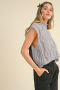 If You Love Cable Knit Sweater Vest - Heather Grey