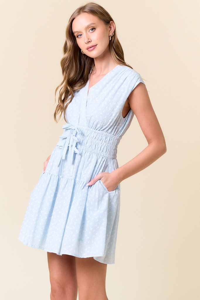 Loved Ones Floral Dress - Light Blue