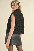 If You Love Cable Knit Sweater Vest - Black