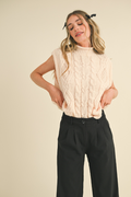 If You Love Cable Knit Sweater Vest - Cream