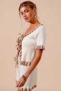 Pure Romance Sweater Set - Off White/Taupe