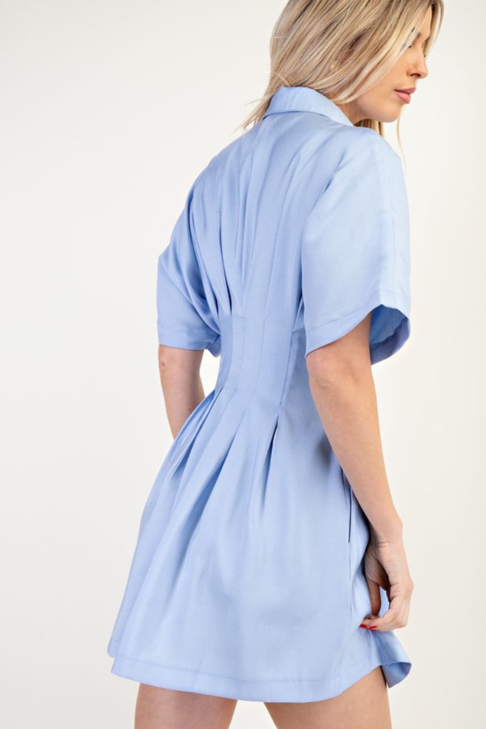 Roxy Pleated Dress - Blue