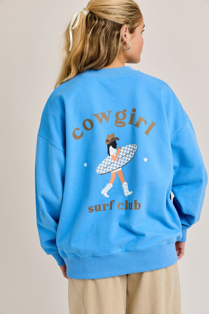 Surfs Up Graphic Sweatshirt - Blue