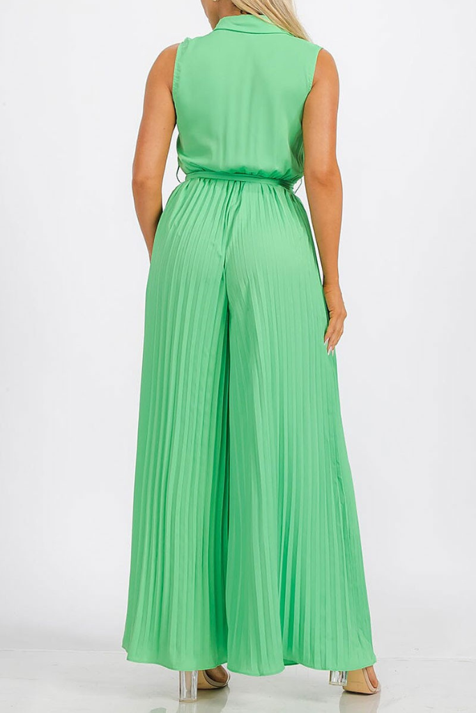 Matilda Wide Leg Jumpsuit - Kelly Green