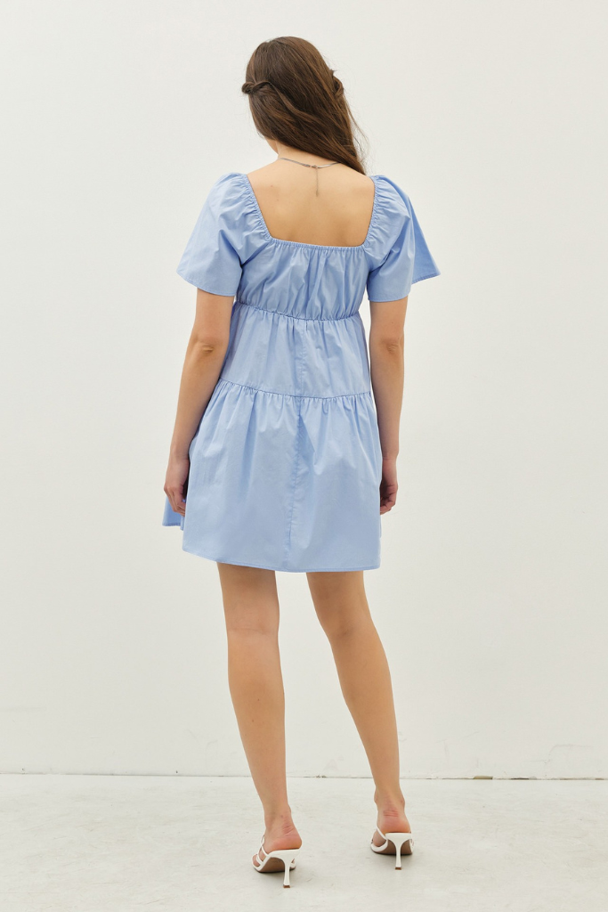 Defy Limits Poplin Dress - Sky Blue