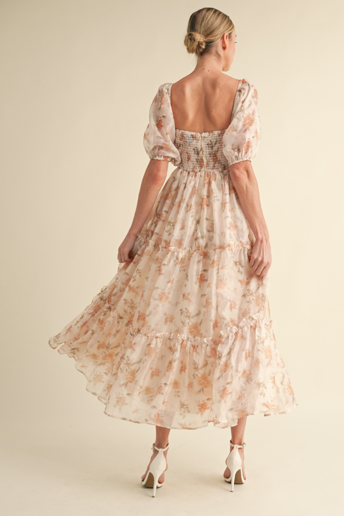 Longer Nights Floral Maxi Dress - Orange