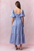 Finer Things Dress - Blue/White