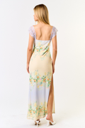 On A Journey Maxi Dress - Blue/Yellow