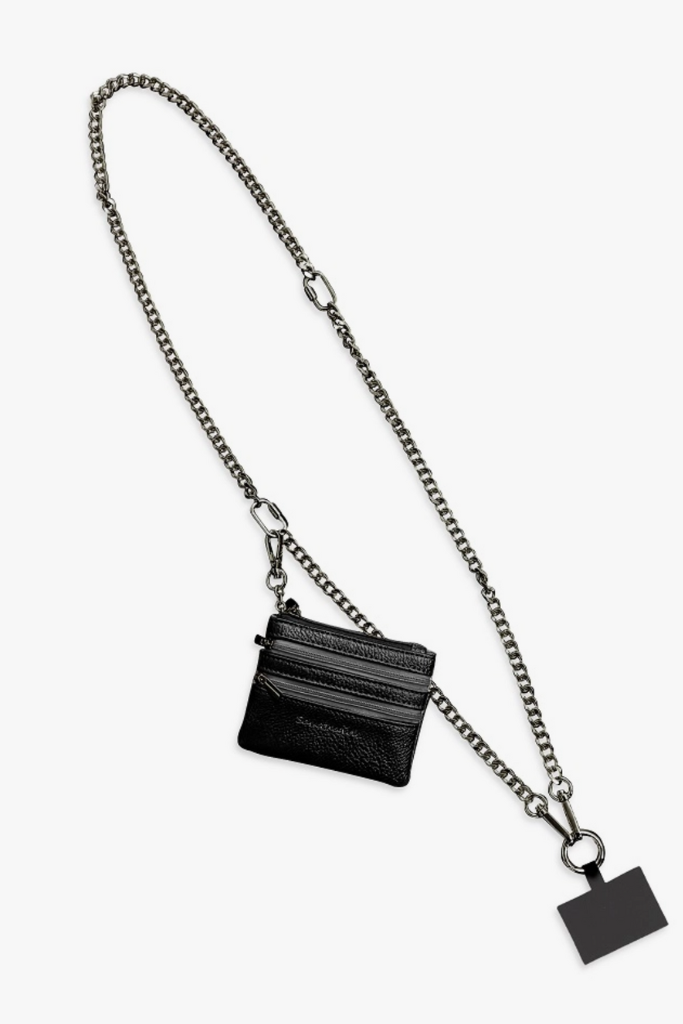 Clip &amp; Go Chain w/Zippered Pouch- Gun Metal