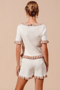 Pure Romance Sweater Set - Off White/Taupe