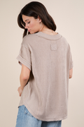 Cherish Me Ribbed Top - Oat