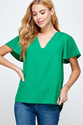 Flirty Frills Top - Kelly Green