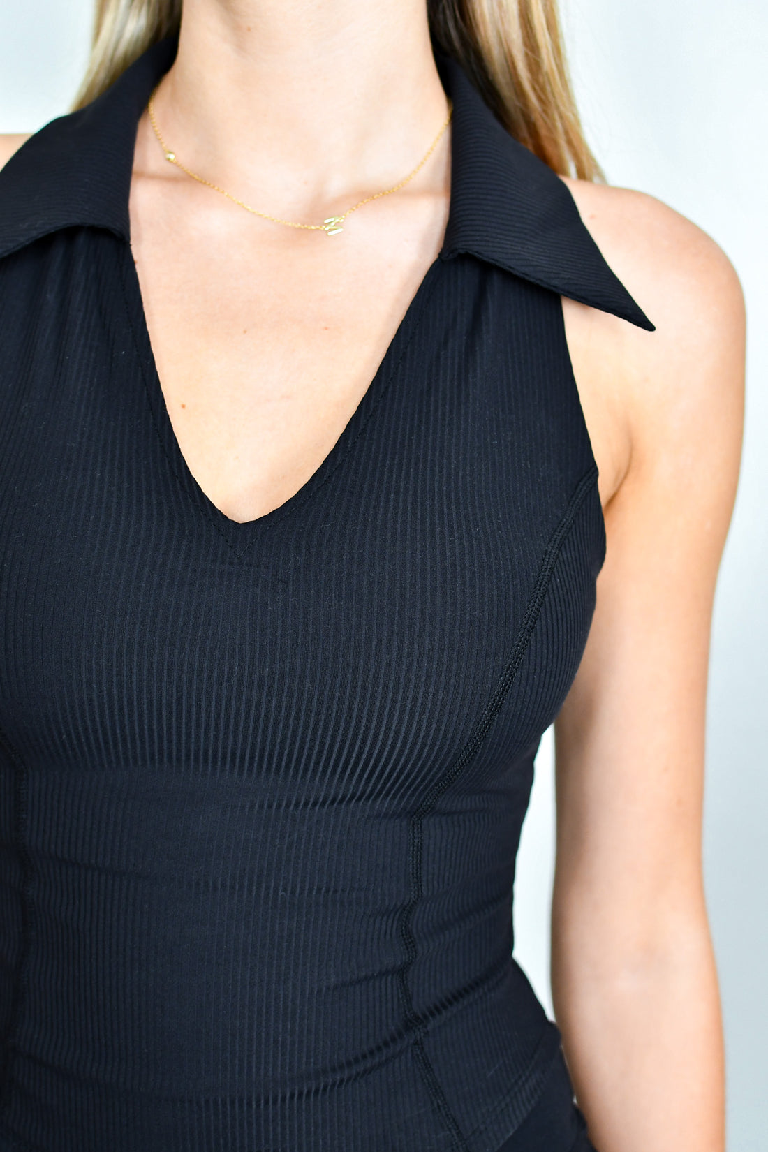 TooLooLah Ace Collar Tank - Black