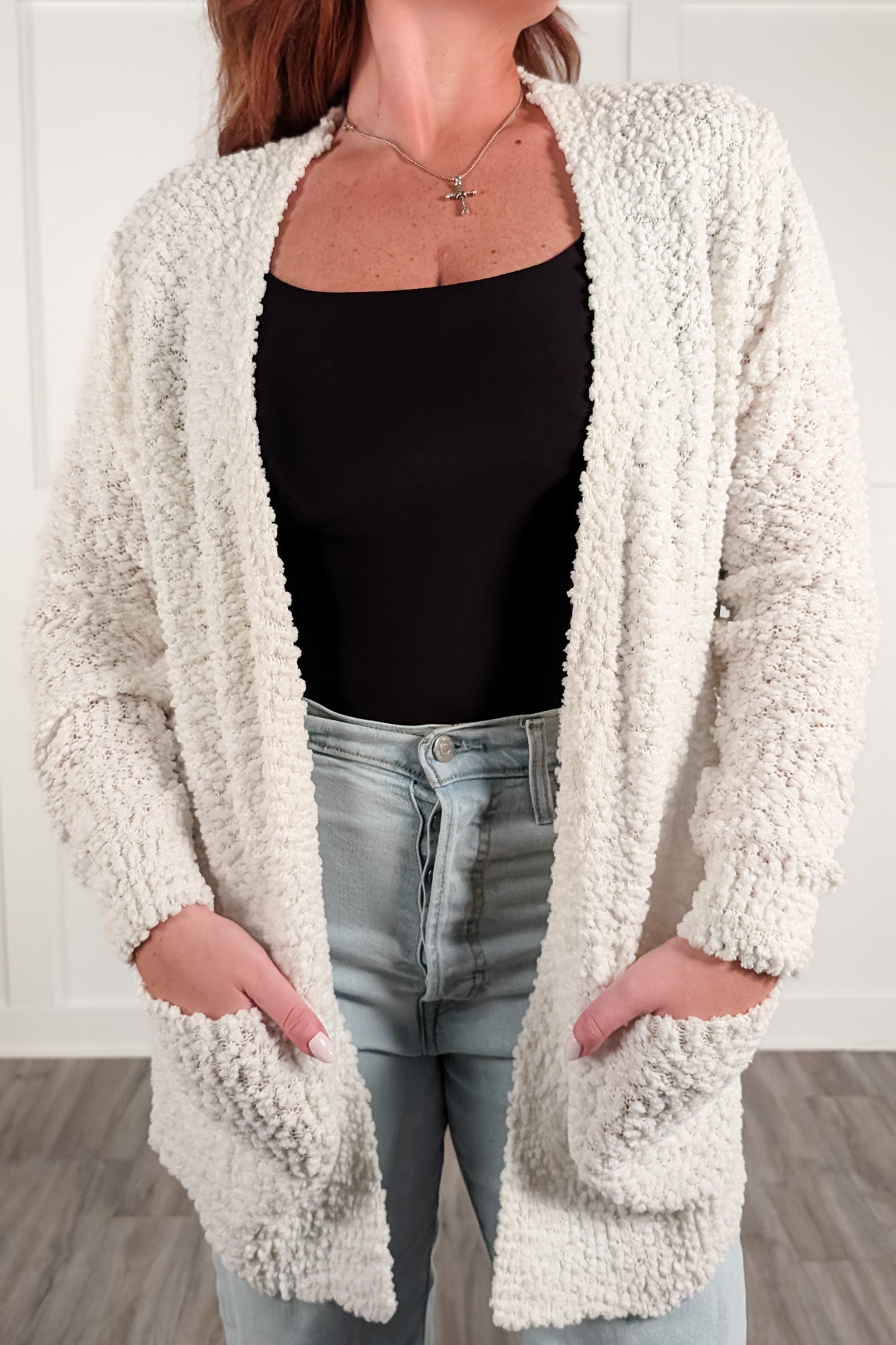 Over You Again Popcorn Cardigan - Ivory