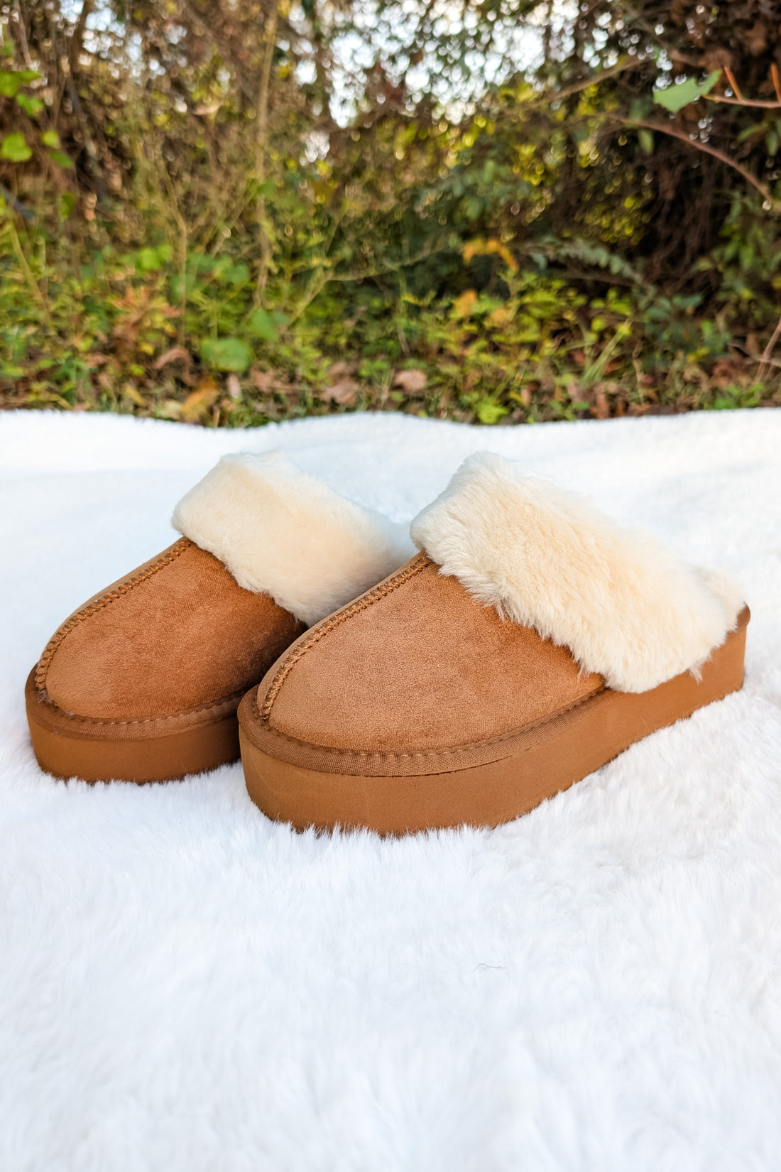 Morning Chill Platform Slipper - Tan