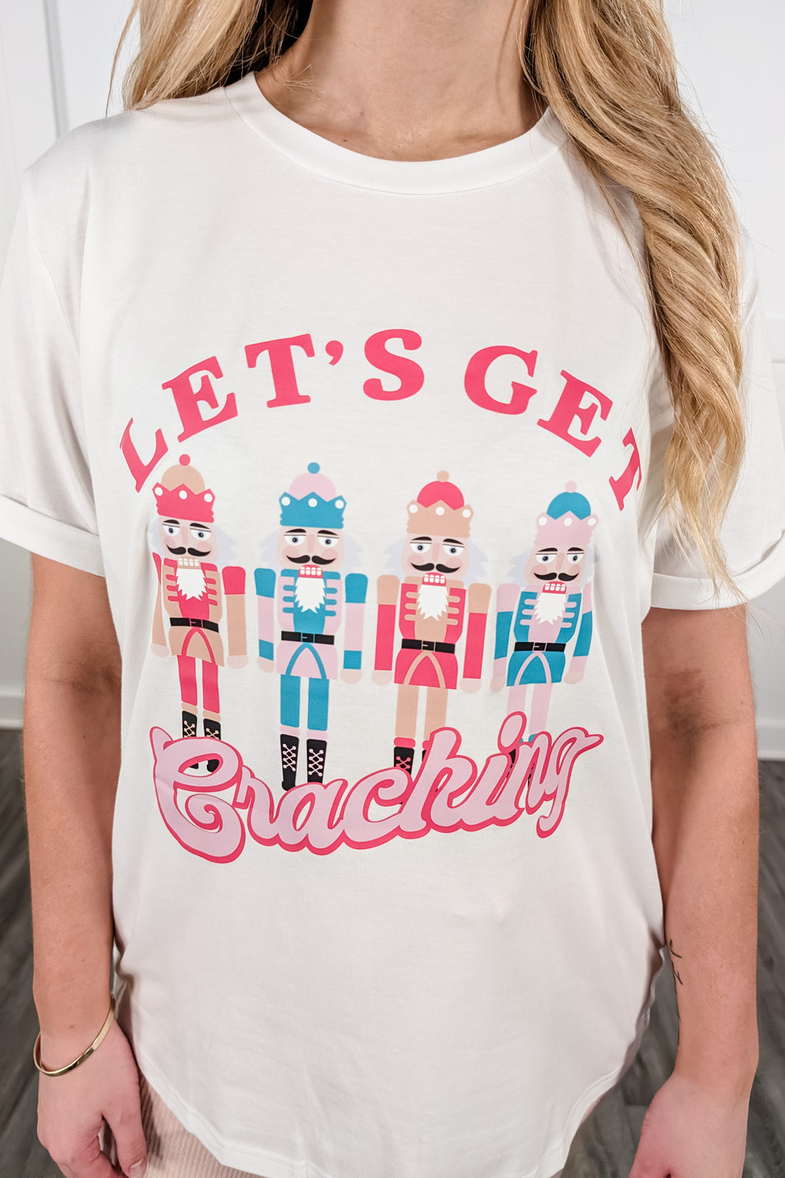 Let's Get Cracking Graphic Tee - White