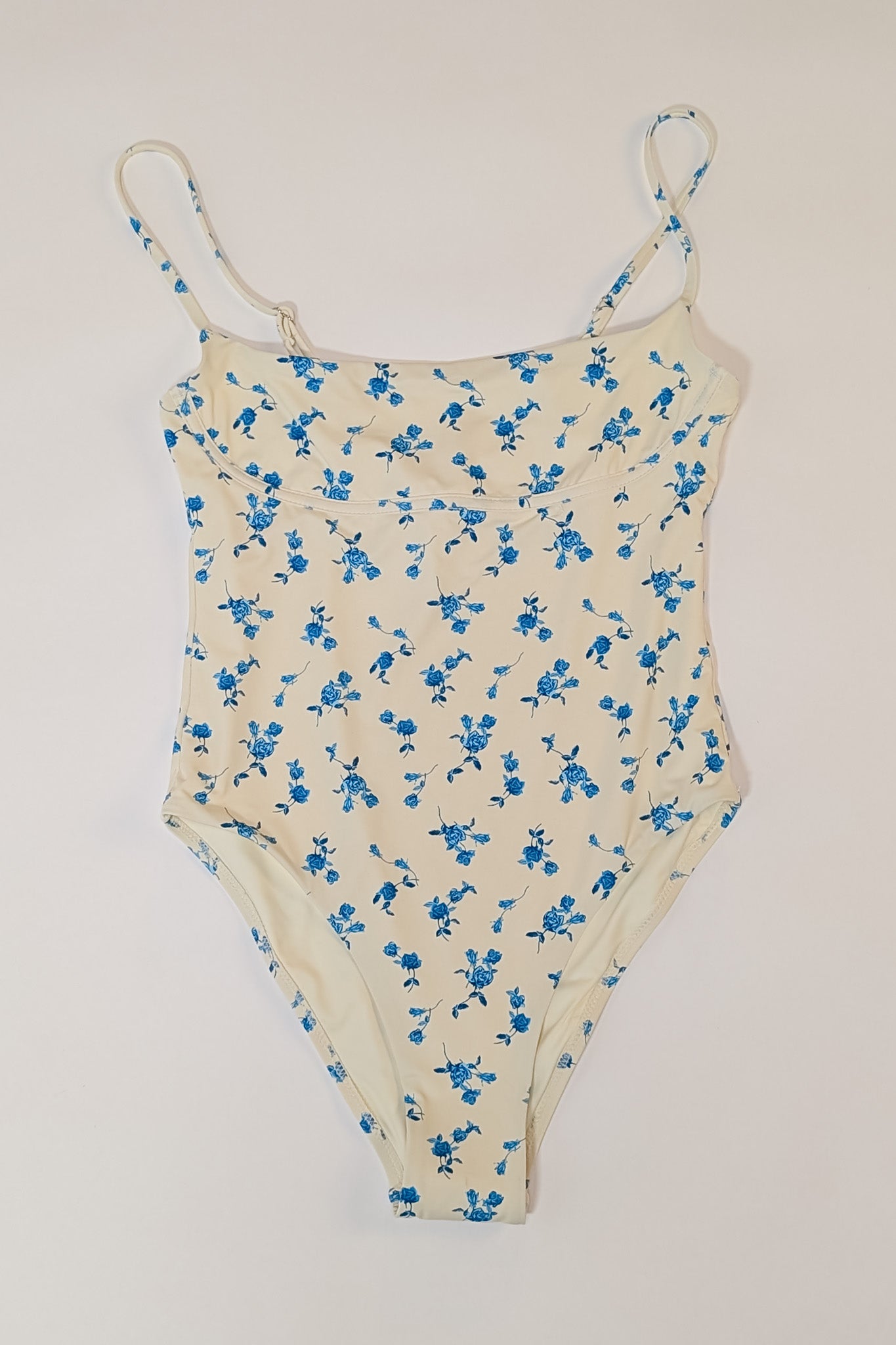 Melissa Floral One Piece - Cream/Blue