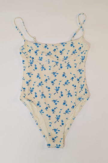 Melissa Floral One Piece - Cream/Blue