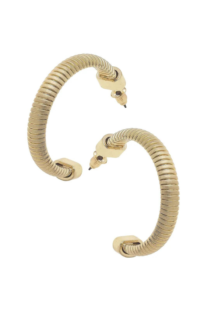 Constance Watch Band Hoop Earrings- Gold