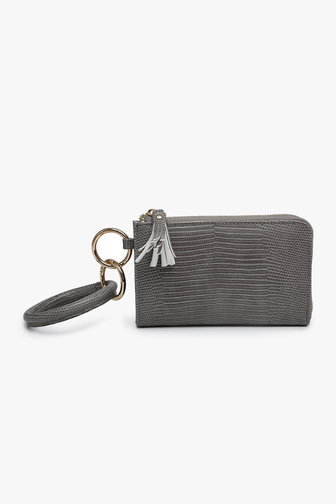 Liv Lizard Bangle Wristlet- Grey