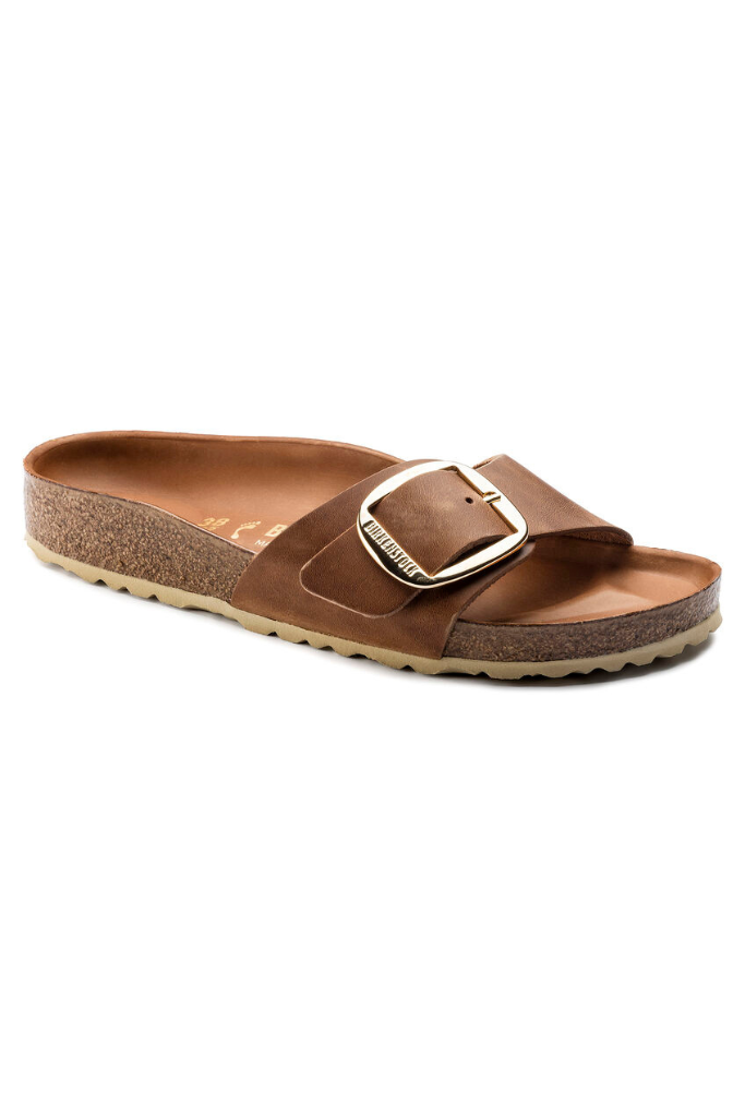 Birkenstock Madrid Big Buckle Oiled Leather- Cognac