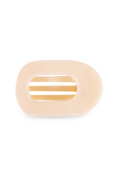 TELETIES Large Flat Round Clip- Almond Beige