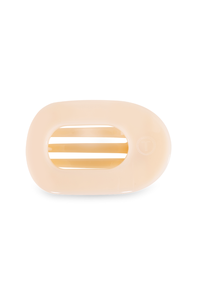 TELETIES Large Flat Round Clip- Almond Beige