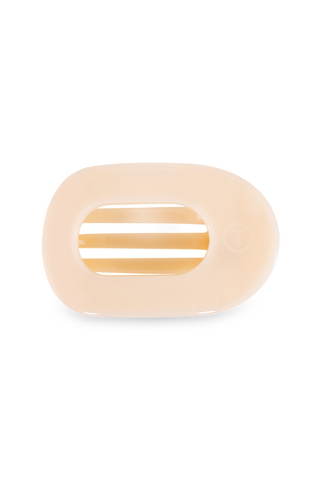 TELETIES Large Flat Round Clip- Almond Beige