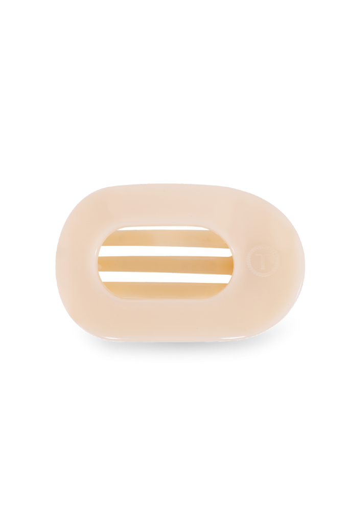 TELETIES Small Flat Round Clip- Almond Beige