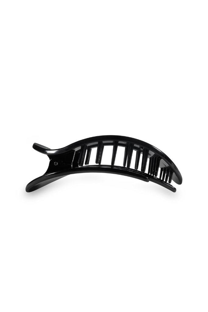 TELETIES Small Flat Round Clip- Jet Black