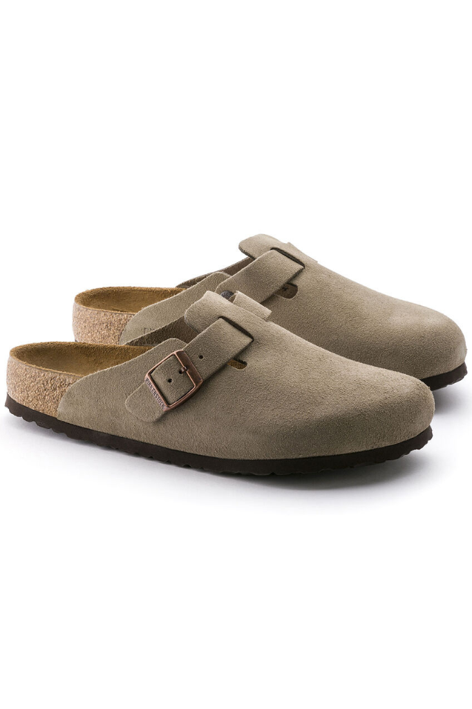 Birkenstock Boston Suede Soft Footbed- Taupe