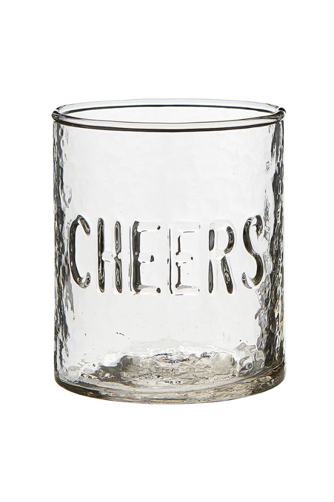 Cheers Hammered Glass