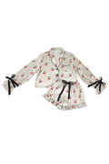 Claire Silk Pajama Set - Cherry