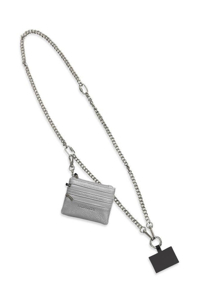 Clip &amp; Go Chain w/Zippered Pouch - Silver