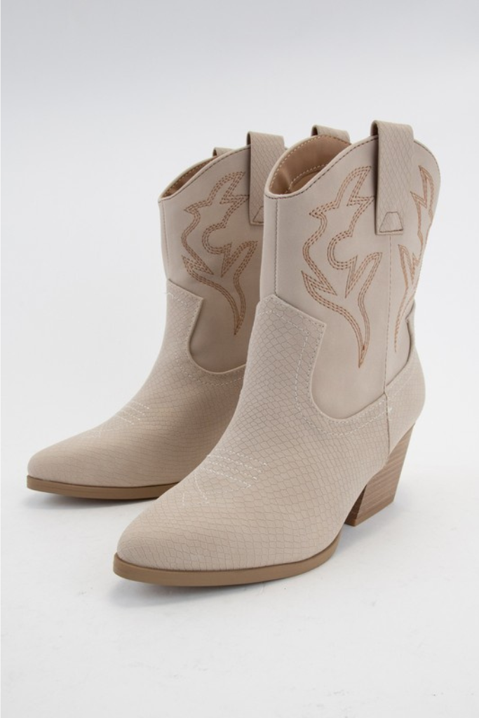 Blazing Cowgirl Booties - Taupe