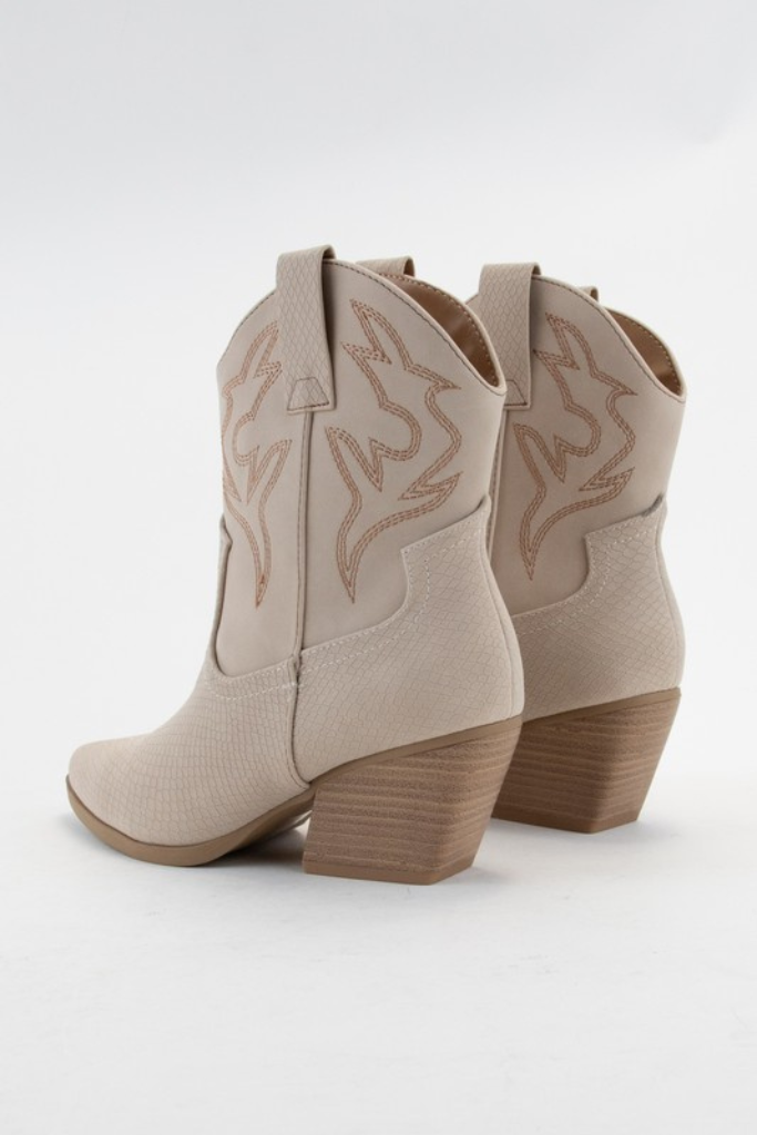 Blazing Cowgirl Booties - Taupe