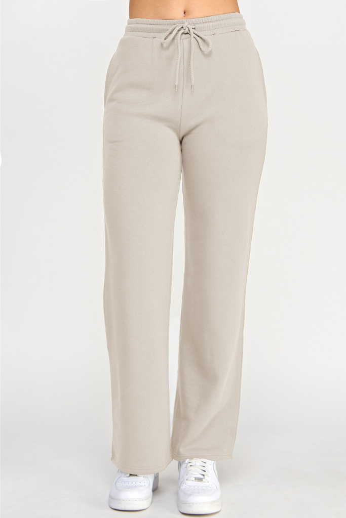 Keep A Secret Straight Leg Joggers - Beige