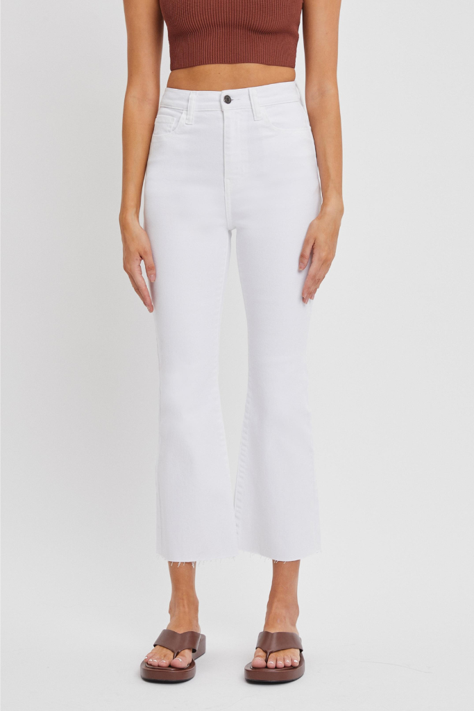 Play The Radio Cropped Jeans - White