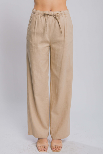 Different News Linen Pants - Khaki