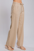 Different News Linen Pants - Khaki