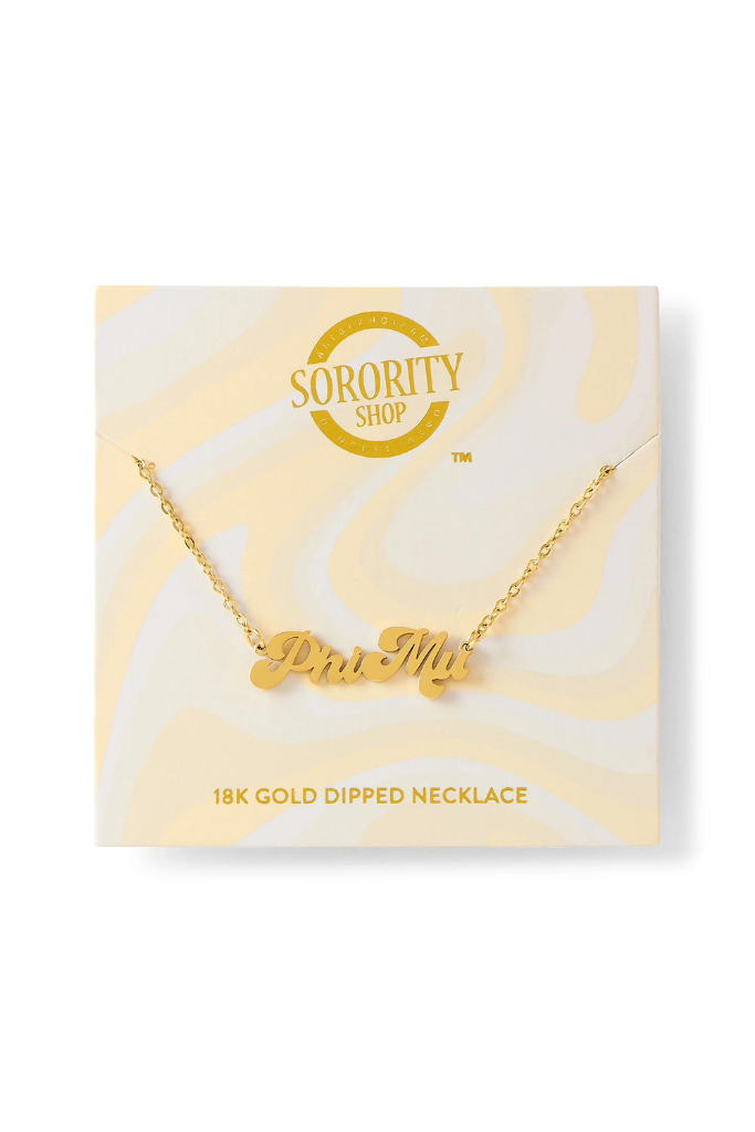 Sorority Retro Necklace - Gold