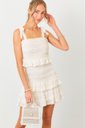 As You Walk Ruffled Mini Dress - Off White