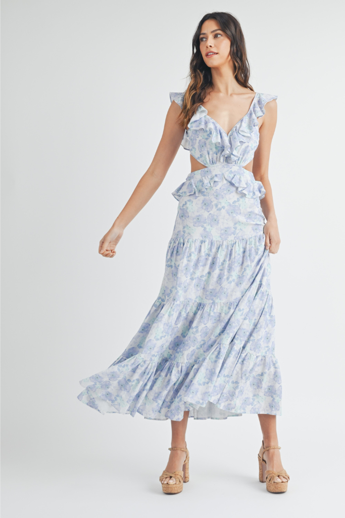 Just My Time Maxi Dress - Blue