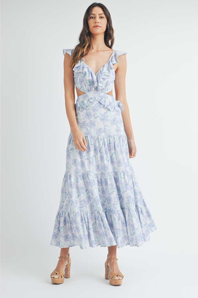 Just My Time Maxi Dress - Blue