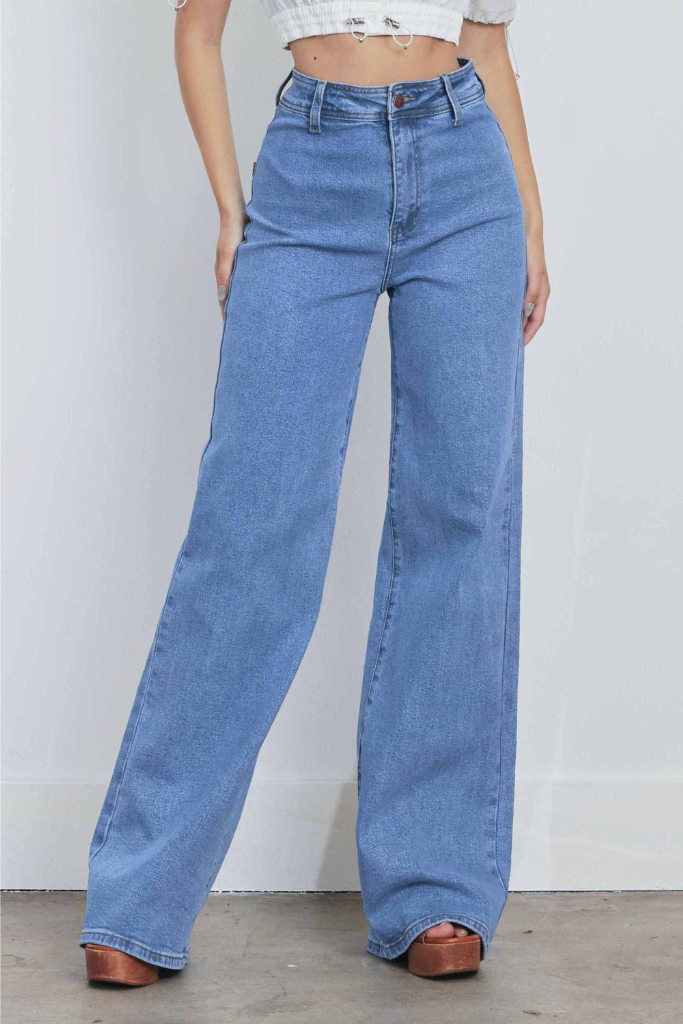There For You Wide Leg Jeans - Medium Wash