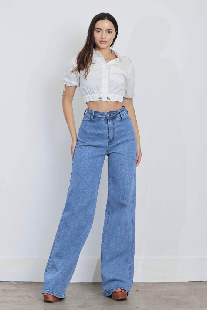There For You Wide Leg Jeans - Medium Wash