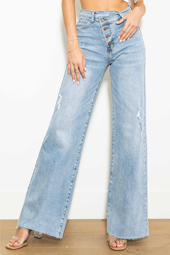 For Good Wide Leg Jeans- Light Wash