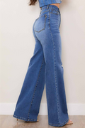 Talk Later Wide Leg Jeans - Medium Wash