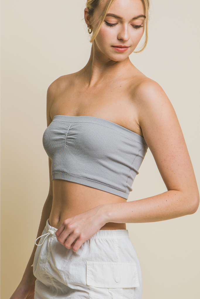 Love Follows Tube Top - Grey