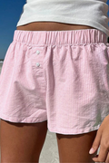 Summer Feels Striped Shorts - Pink